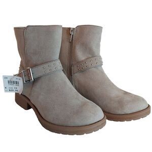 BRASH girls Size 13 Mid Calf Fashion Boot Tan Suede Silver Studs Western